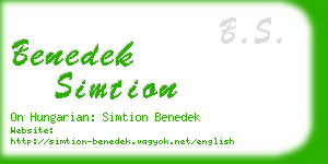benedek simtion business card